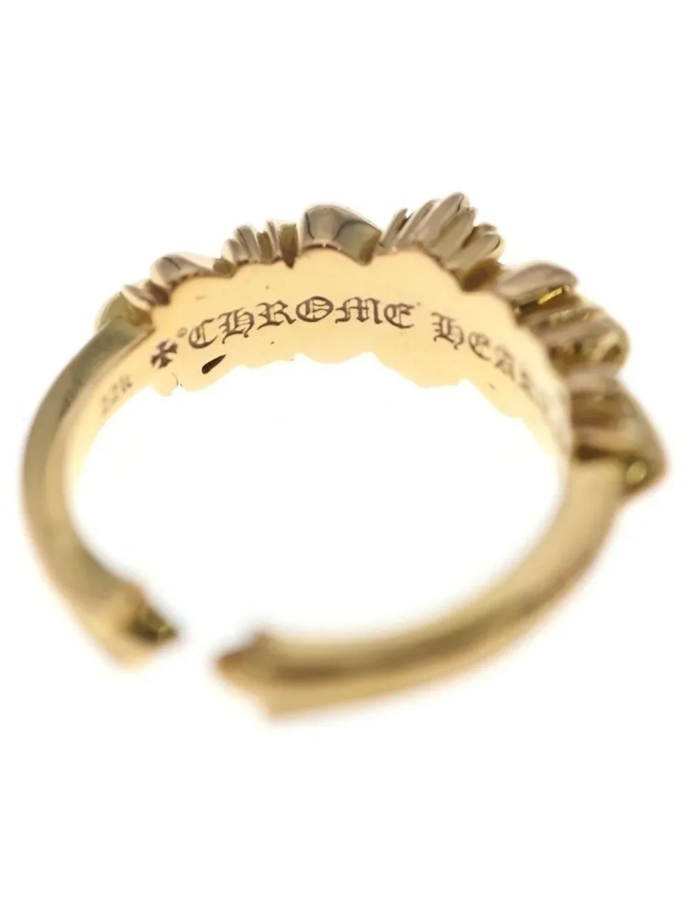 Chrome Hearts 22k Baby Clsc Classic Double Floral Ring Gold